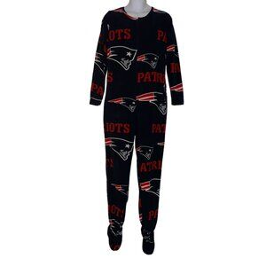 NFL Team Apparel New England Patriots Pajamas Mens M Unionsuit PJs Footies Blue